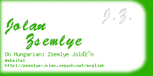 jolan zsemlye business card